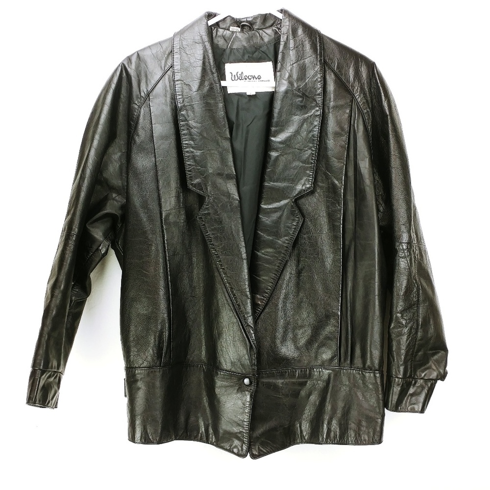 Vintage Wilson's Black Leather coat Rad - Picture 1 of 8